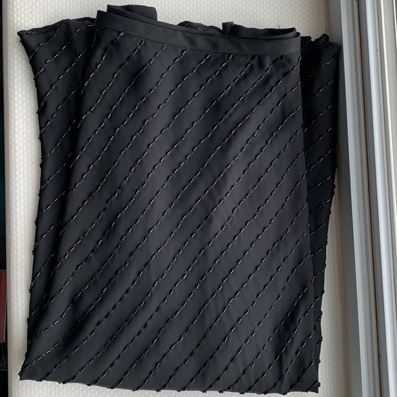 NWOT Lauren Ralph Lauren Black Silk Beaded Skirt, Size 4 - Picture 11 of 14